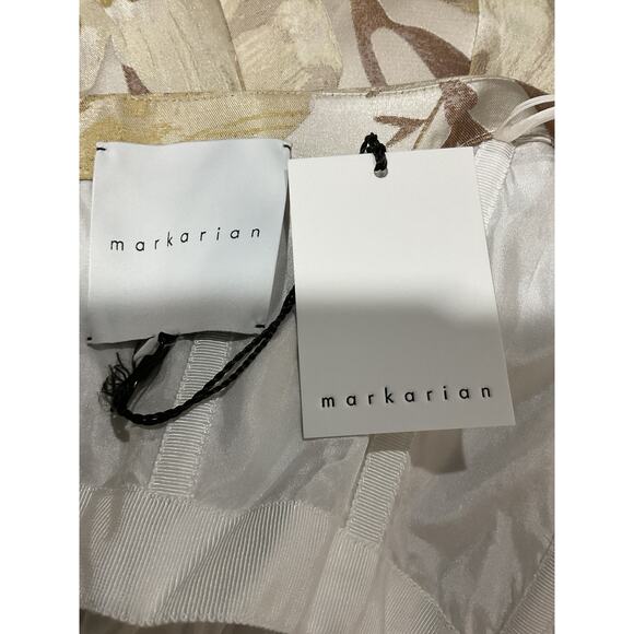 Markarian Floral Metallic White Polyester Gown Size 2 - NWT - Picture 4 of 5